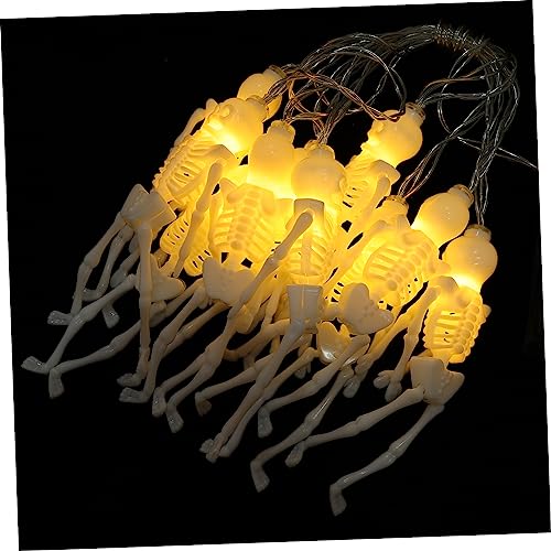 NUOBESTY 1Pc Halloween Skeleton Decorative String Lights LED Lamps for Indoor Outdoor Parties Create Spooky Atmosphere with Design