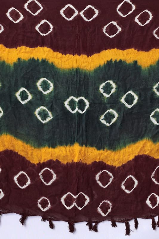 Image of Traditional Bandhani Dupatta for Women Soft Cotton Blend with Tie-Dye Print and Elegant Design for Ethnic