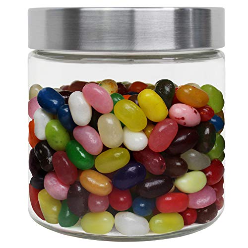 Blue Donuts Classic Square 50 oz (1500 ml) BPA Free Glass Jars with Stainless Steel Airtight Lids - Food Storage Containers, 700 ML Clear Jars