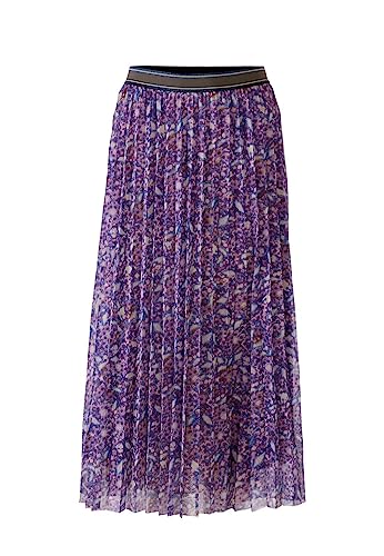 Oui Falda midi plisada estampada - 78249, Morado (, 36
