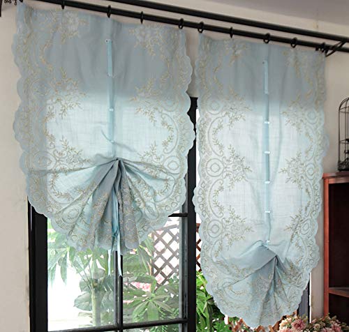 Media cortina de cocina semisombreado con encaje estilo Jane Europe para ventana 6