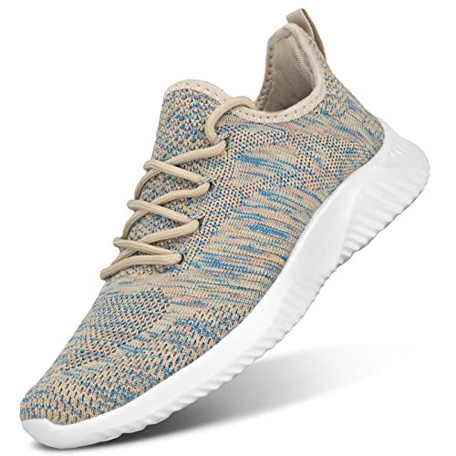Image of Flysocks Slip On Sneakers for Women-Non Slip Gym Sports Shoes Lightweight Comfortable Walking Tennis Shoes, B- Mix Flesh, 6.5