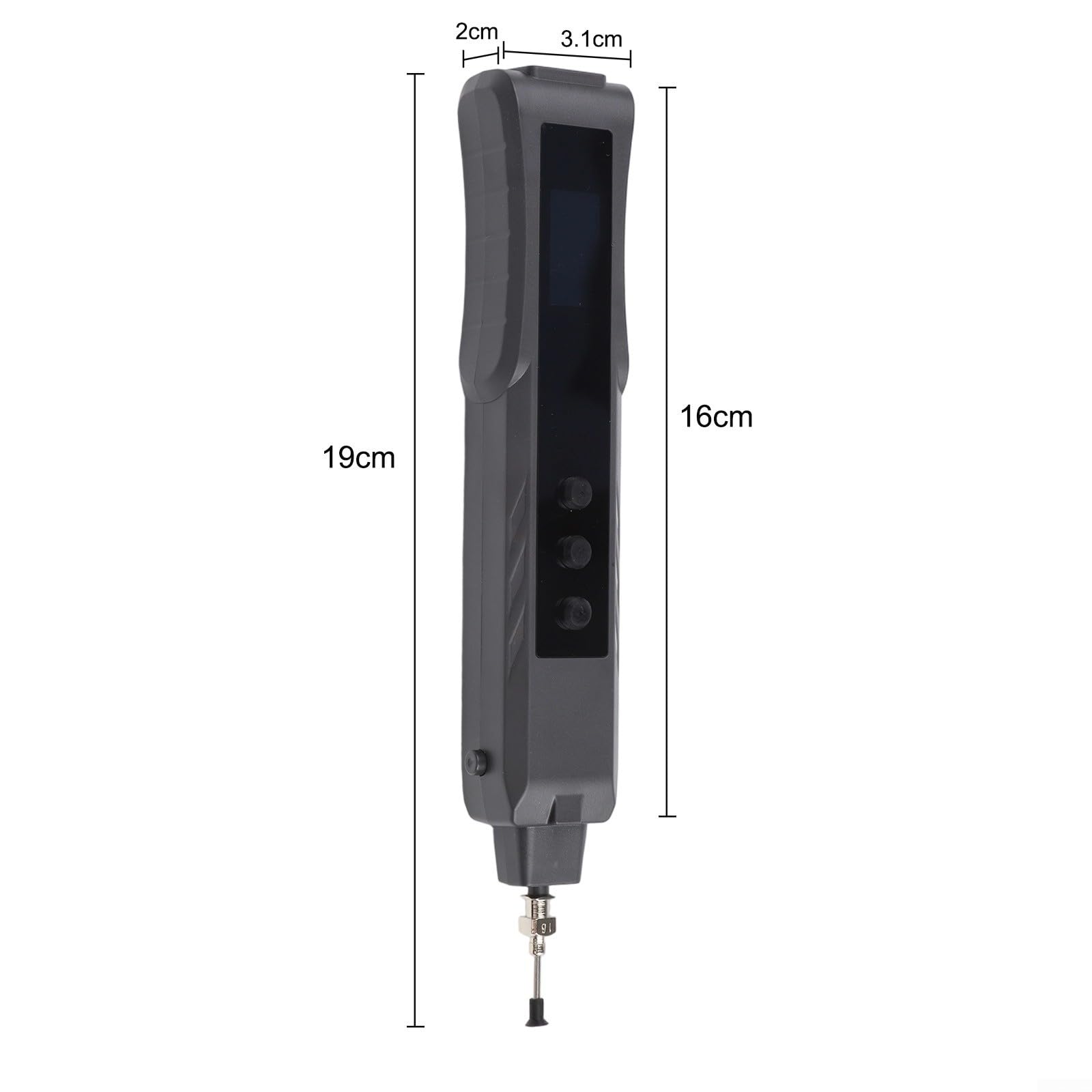 Elektrischer Vakuum-Saugstift mit TFT-Display, ESD-sicherer IC-Chip-Aufnehmer für SMD, leise 40dB Elektronik-Reparatur Werkzeug mit Taschenlampe und Wechselköpfen, schwarz