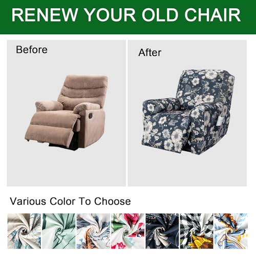 FUANGUI Recliner Chair Cover 4-Pieces Lazyboy Cover for Recliner Chair with Storage Pockets Furniture Protector for Living Room,Jacquard Sofa Slipcover for Kids, Pets, Dog and Cat, 25 - Image 6