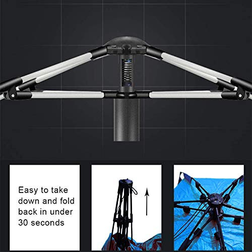 Oileus X-Large 4 Person Beach Tent Sun Shelter - Portable Sun Shade Instant Tent for Beach with Carrying Bag, Stakes, 6 Sand Pockets, Anti UV for Fishing Hiking Camping, Waterproof Windproof, Blue3