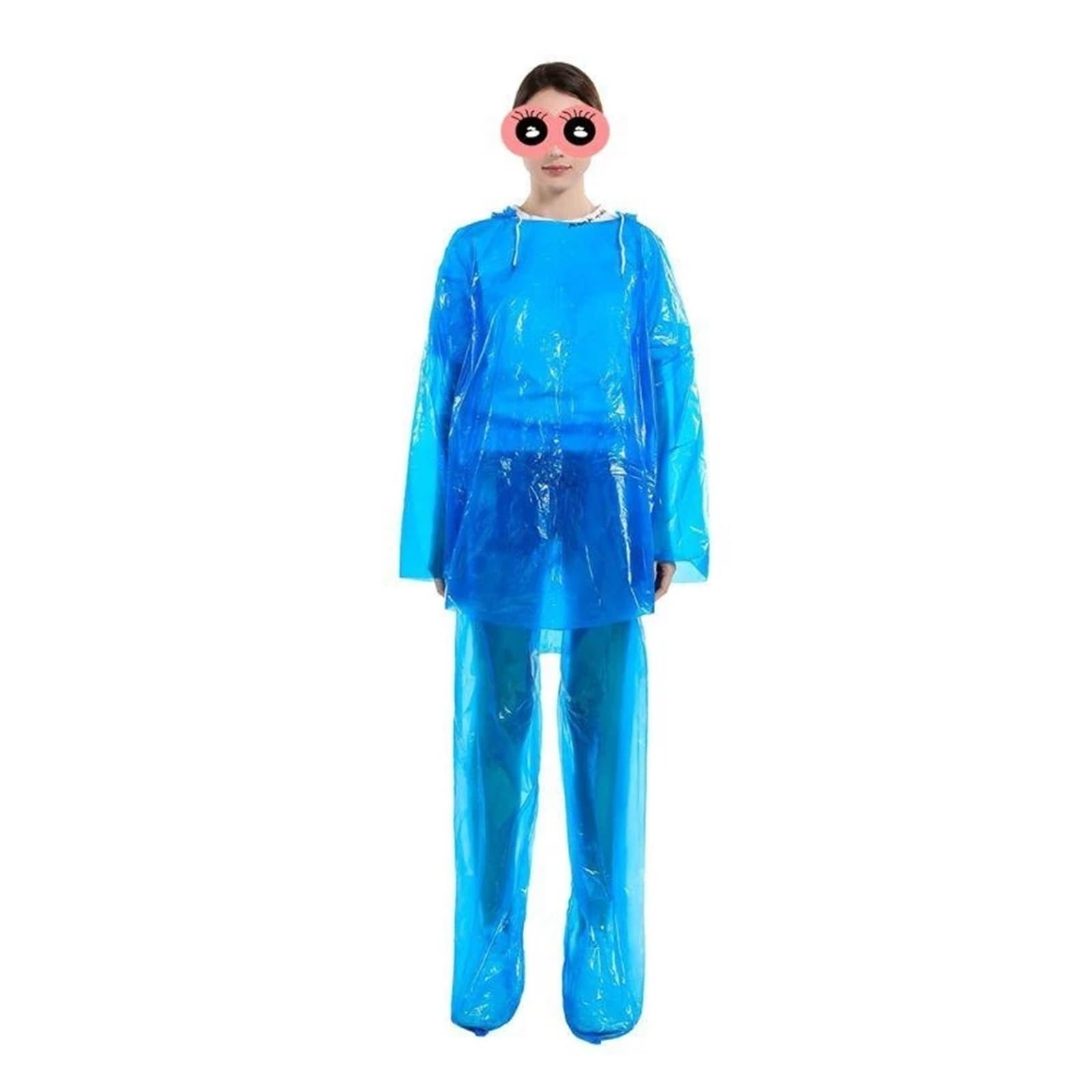 Exkurpoo Blue Rain Poncho Raincoat Rain Pants Poncho For Outdoor Camping Festivals Hiking Dustproof Waterproof