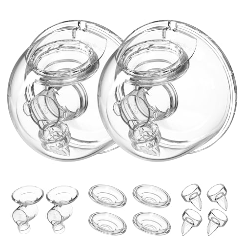 Image of Wearable Breast Pump Replacement Parts Compatible with TSRETE Kmaier S12 S9 Wearable Breast Pump, Include Duckbill Valve, Silicone Diaphragm, 24mm Flange, Milk Collector Cup, 2 Sets