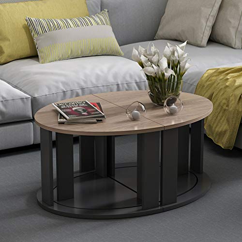 Homemania Coffee Table, Melamine chipboard, Black, Wood Homemania Coffee Table, Melamine chipboard, Black, Wood