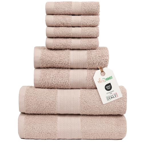 Nice Homeit - Set 8 Toallas para Manos y Cara 40x75 cm de Invitad...