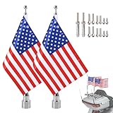 E-Most 2 Pieces Motorcycle 6 x 9 American Flag + Flagpole Mount Kit, Smaller than 1/2
