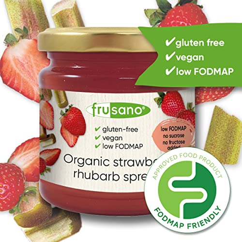 Frusano Set Of 3 Organic Strawberry Rhubarb Spread 8.3Oz | Low Fodmap - Fodmap Friendly Certified, No Added Fructose, Lactose And Gluten Free | Usda Organic Natural Jam Sweet Real Taste #TOP1
