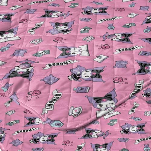 Image of Sanrio Kuromi Anime Comfy Throw - Soft Quilted 60x80 Reversible for Couch, Bed, Adults & Kids