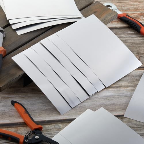 Image of Therwen 100 Pcs Aluminum Flashing Roof Sheet 5 x 7 Inch, Silver