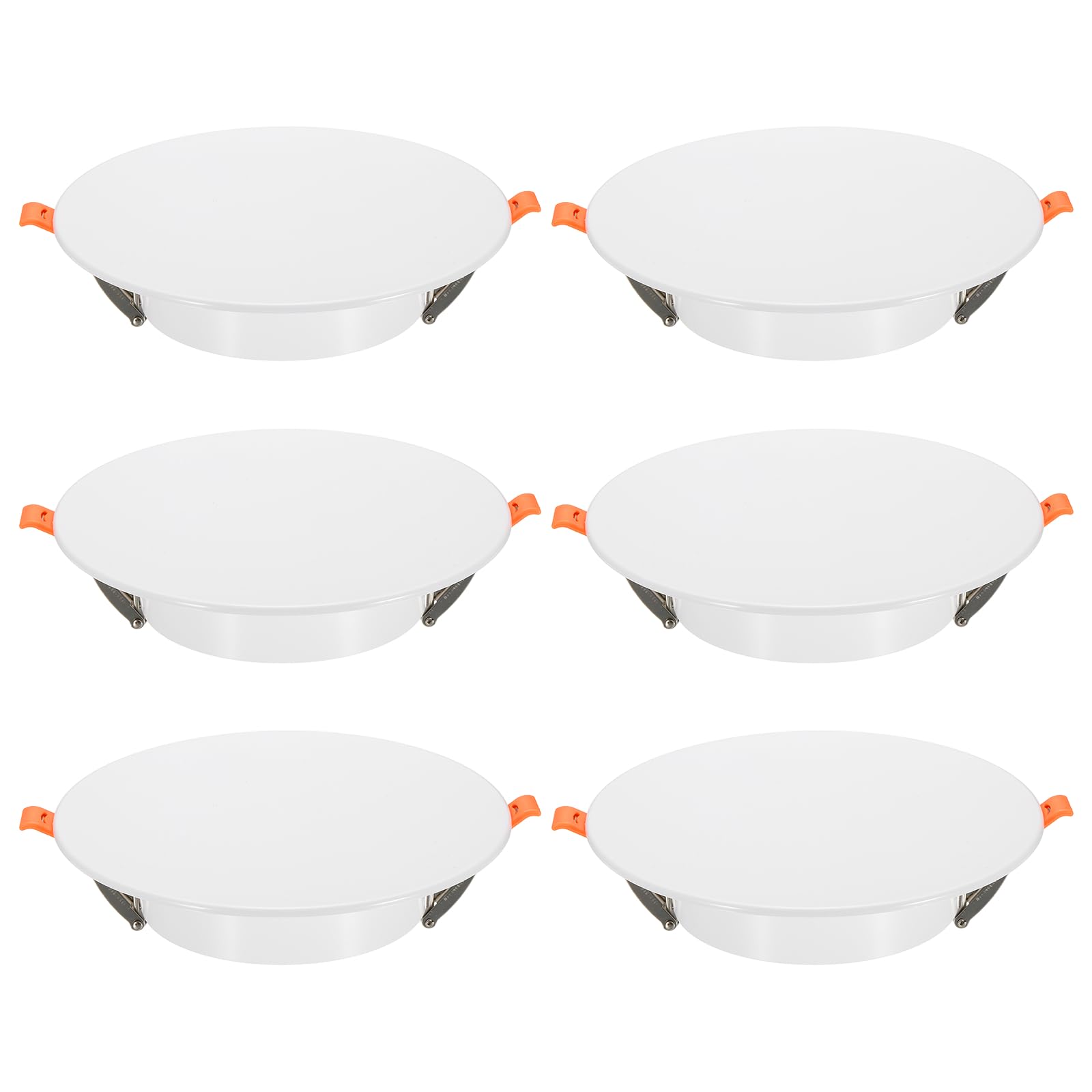 sourcing map 6Pcs 185mm/7.3" Round Ceiling Cover Plate, LED Downlight Hole Trim Wall Hole Spring Mount Decorative Flat Cap Access Panel for 4.9-6.9 Inch Ceiling or Wall Openings, Matte White
