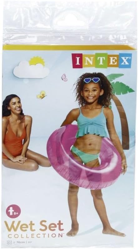 Intex 59260 Transparent Colorful Bagel 76 cm, water sports, beach material, inflatable product, swimming accessory, camping, diving, safety