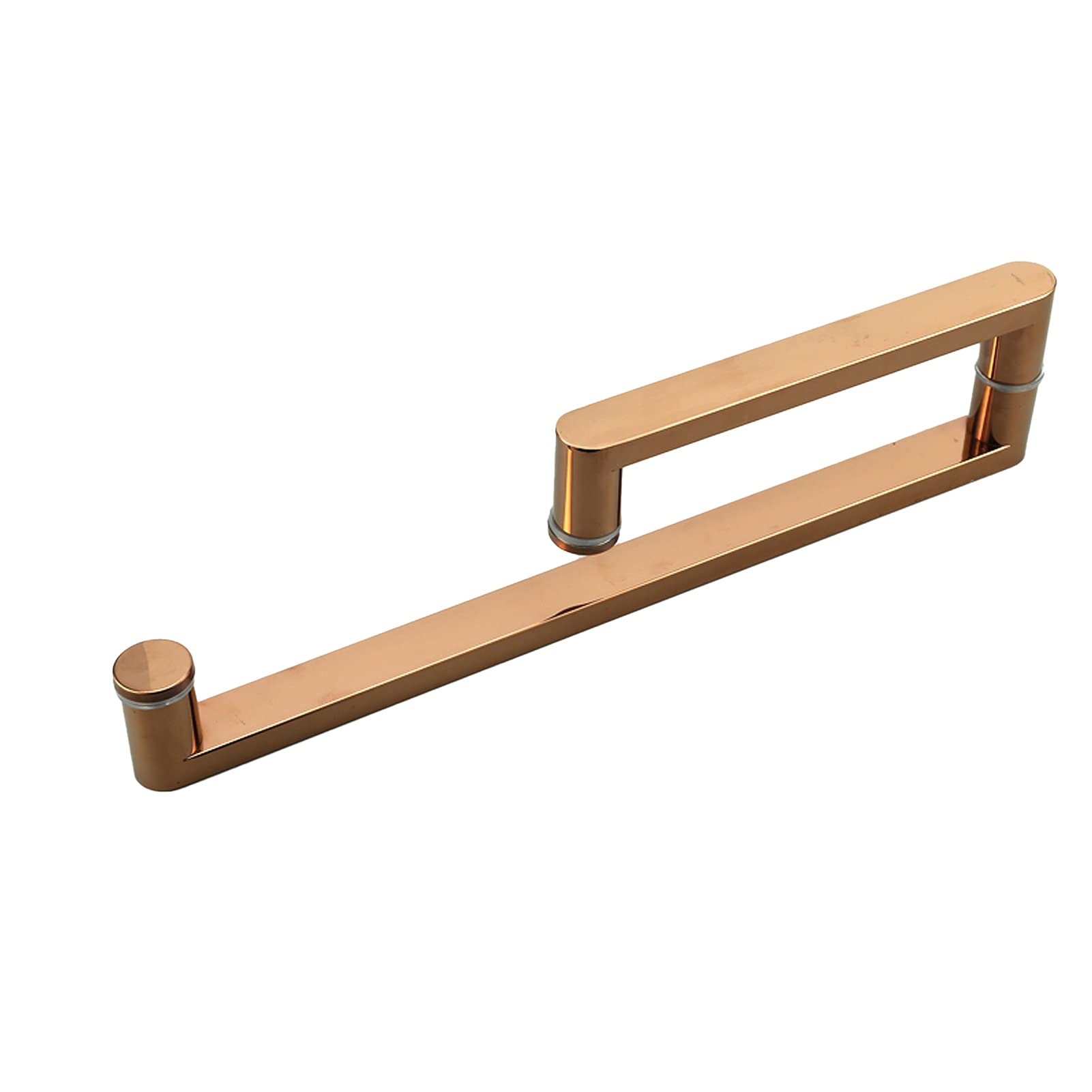 Shower Door Handle Bathroom Shower Glass Door Handle,Single-Sided Glass Door Pull Handle,Replace Old Or Damaged Door Handles | 304 Stainless Steel Pull Push Door Handle Sets,Rose Gold-225Mm+425Mm