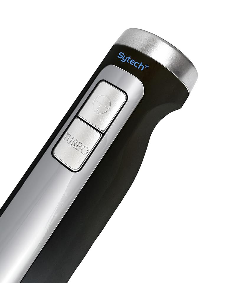 Sytech batidora, pie Acero INOX, 2 velocidades, 1000 w, Pica Hielo, Negro
