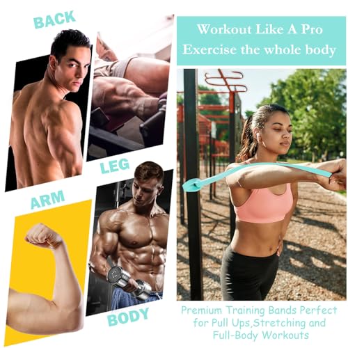 Image of 8 Pcs Resistance Bands Pull up Bands Pull up Assistance Bands Exercise Workout Bands for Working Out Muscle Training Physical Therapy Muscle Training Men and Women