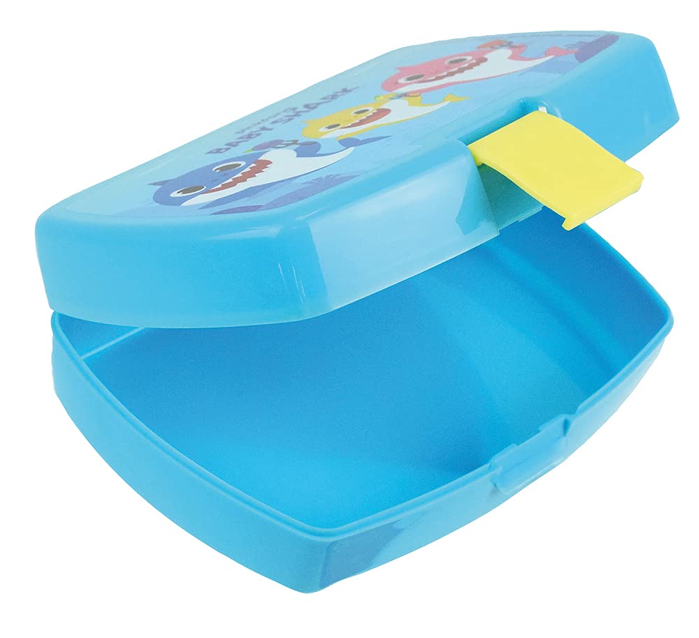 Boîte à Goûter Isotherme Enfant - Motif Baby Shark - Pour Sandwich, Déjeuner - Sans BPA - 18x6cm - Sécurisée Et Facile à Ouvrir
