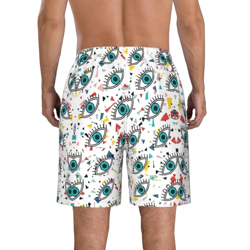 Eyes Print Mens Casual Shorts Drawstring Summer Beach Stretch Shorts Novelty Swimtrunks3