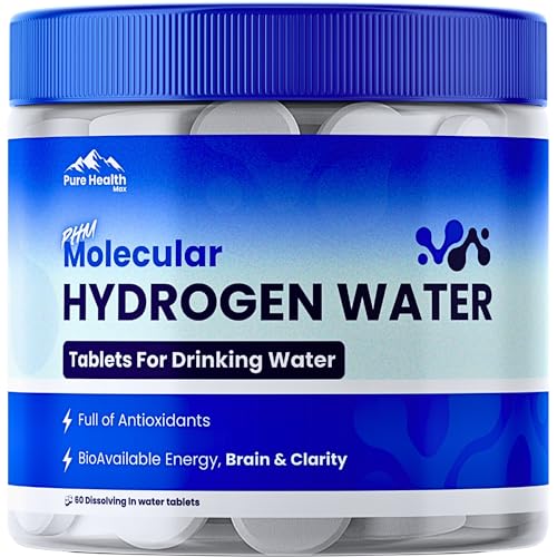PHM Hydrogen Water Tablets for Drinking Water - H2 Molecular Tabs | Magnesium Pills, Electrolytes...
