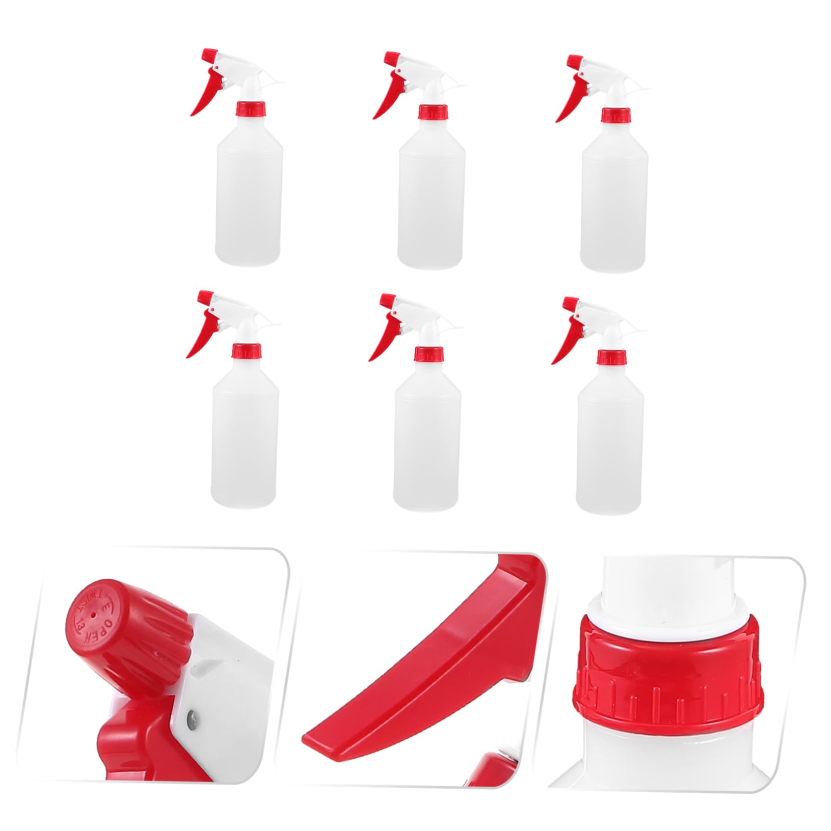 Toyvian Botellas de Spray de Plástico Blanco 500ml para Cabello y Plantas Diseño Hermético a Prueba de Fugas para Actividades al Aire Libre y Camping Pack de 6 Piezas Color Aleatorio