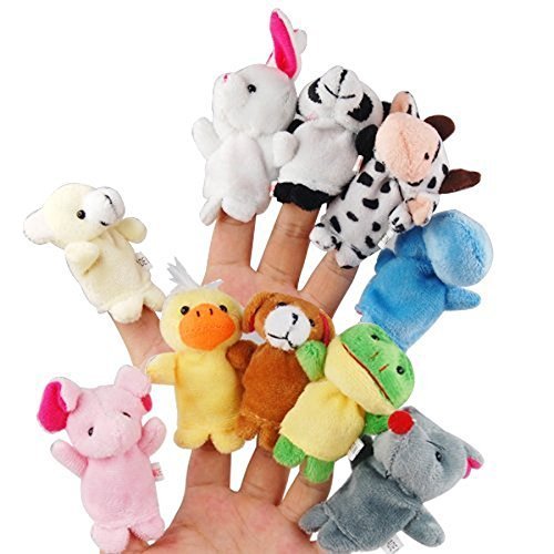 Preisvergleich Produktbild Tinksky Cartoon Fingerpuppen weiches Samt-Puppen-Small Props Toys
