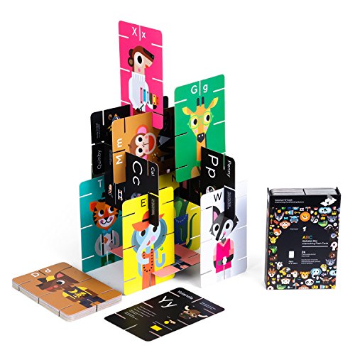 Giantsuper Construct-O-Cards: Abc Alphabet Zoo Interlocking Flash Cards - Constructible Vocabulary/Animal/Color/Shape/Letter Cards For Toddlers And Preschoolers #TOP3