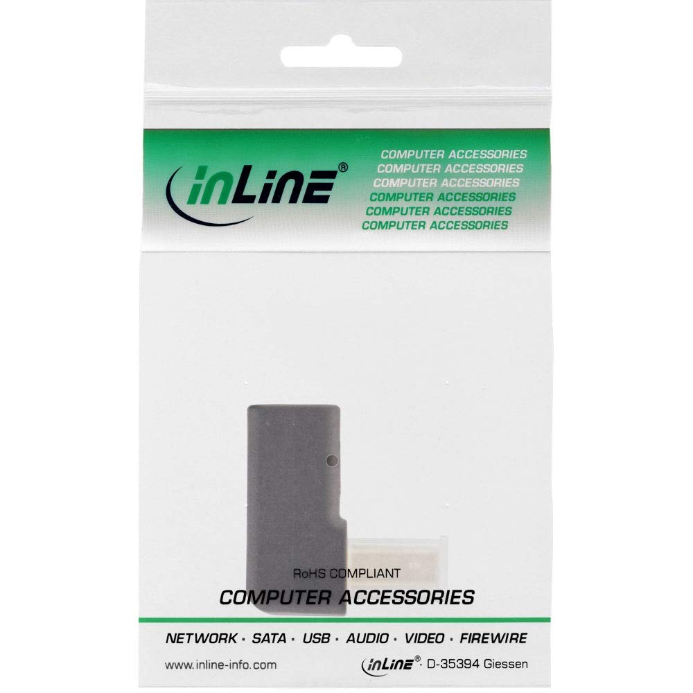 InLine® Adapter DisplayPort, DisplayPort, wtyczka/gniazdo, zagięty do góry