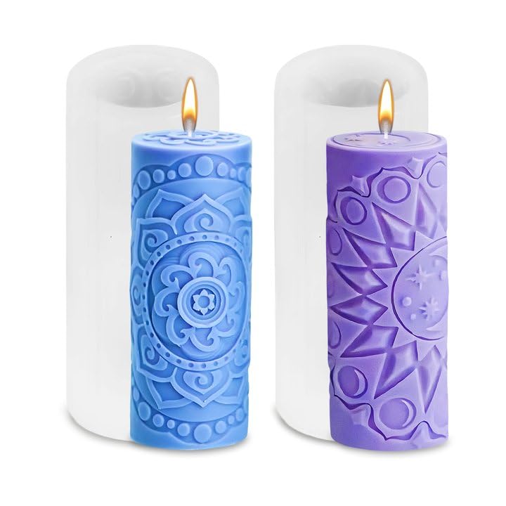 2 Piezas Molde De Vela De Cilindro, Moldes Para Velas Cilindrico, Molde De Silicona Para Velas, Molde De Vela De Silicona Moldes Cilíndricos Para Hacer Velas Para Hacer Velas, Cera, Jabón