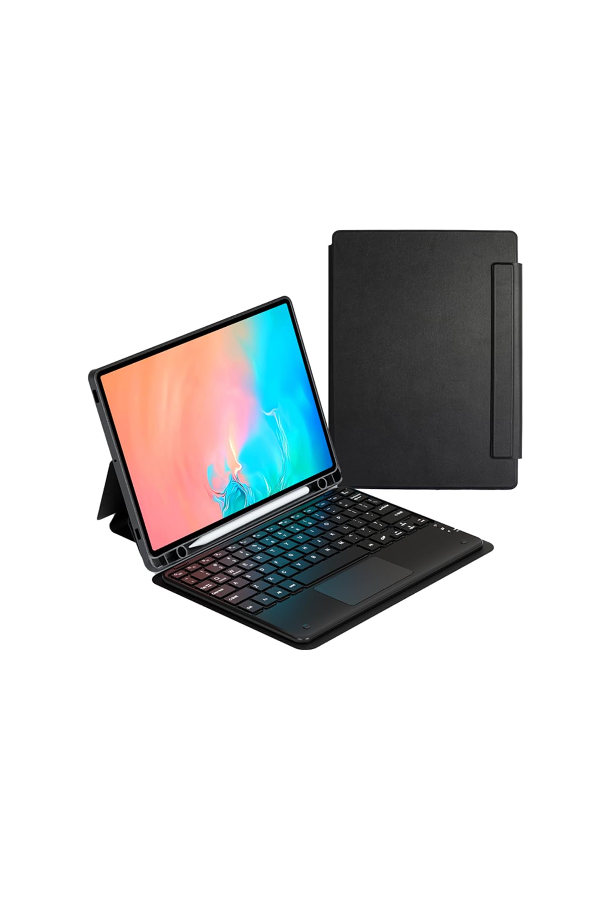 CONSTRAIN - Galaxy Tab S10 FE Border Keyboard Bluetooh Bağlantılı Standlı Klavyeli Tablet Kılıfı - Siyah