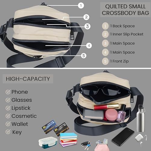 Image of TS WITH TECHSUN Crossbody Sling Bag for Men & Women | High-Capacity PU Leather Travel Shoulder Bag with 5 Zipper Compartments | Adjustable Strap | Lightweight Travel & Office Pouch