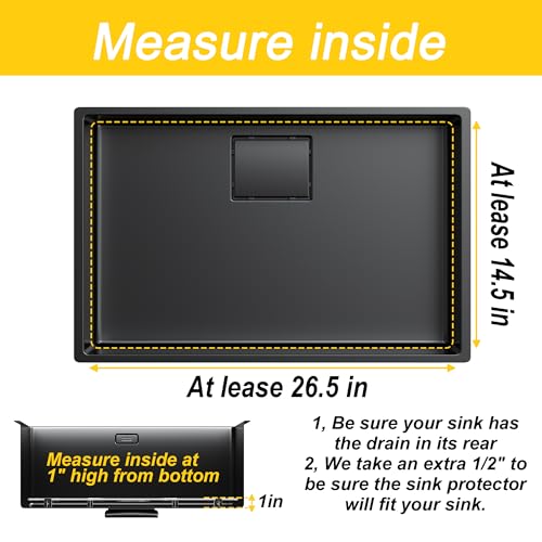 Protector de Fregadero Dorado 26 x 14 pulgadas, Drenaje Trasero miniatura 4