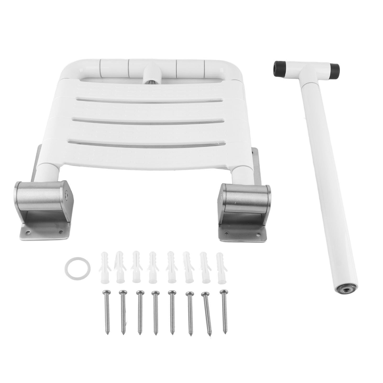 Asiento de Ducha Plegable montado en la Pared Taburete de baño Silla Plegable para Asiento de Ducha Nylon Resistente Acero Inoxidable Cómodo Seguro para Personas Mayores em