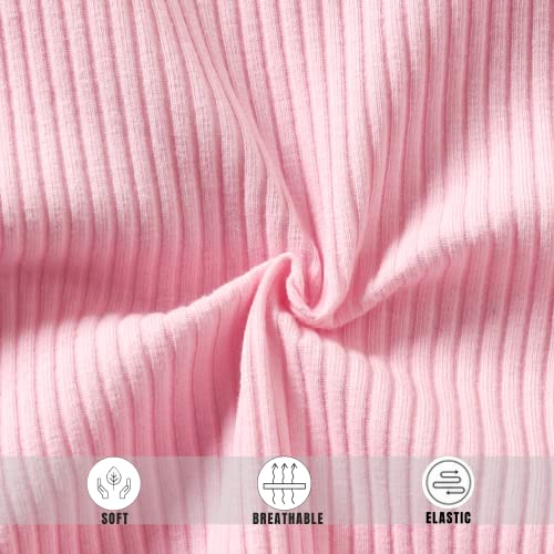 Unutiylo Baby Girl Clothes Infant Outfits Ruffle Jumpsuit Ribbed Romper Bodysuit Pants Set 3Pcs Clothing Set Short Sleeve Baby Girls Spring Summer Outfits Pink Camo 6-12 Months #TOP4