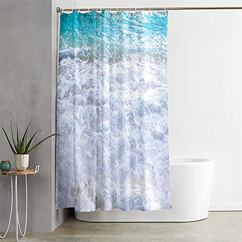 Rideau de douche imperméable en polyester à impression lac 3D pour salle de bain - 2