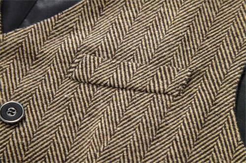 Men Suit Vest Herringbone Stripe Waistcoat Business V Neck Double Breasted Formal Party Dress Blazer Vests3