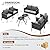 VONZOY Metal Outdoor Patio Furniture Set, 7 Pieces Modern Outdoor Conversation Furniture Sets w/2 Coffee Table, Outside Furniture with High-Resiliency Sponge Cushions for Porch, Balcony, Backyard