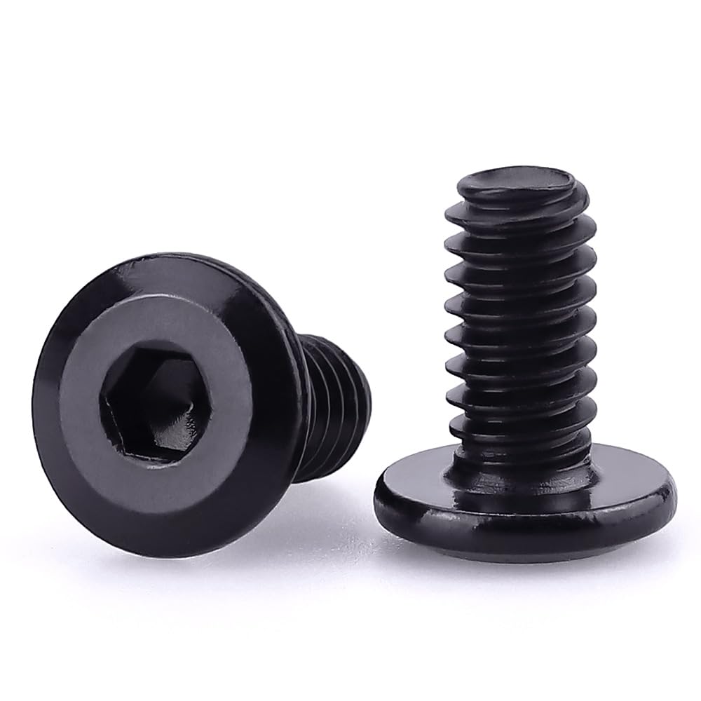 1/4-20 x 1/2" Black Hex Socket Head Cap Screws, 304 Stainless Steel 18-8, Furniture Bolts, Connector Screws, Black Coated, Full Thread, 50 PCS