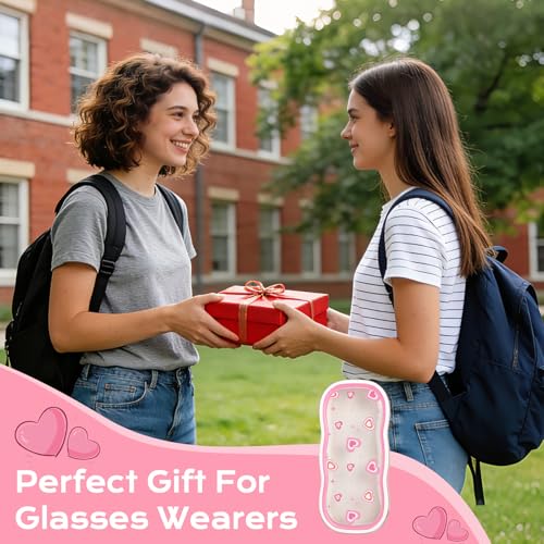 Image of MoKo Glasses Case Hard Shell, Cute Eyeglass Case for Reading Glasses, Clear Eyeglasses Case for Women Girls