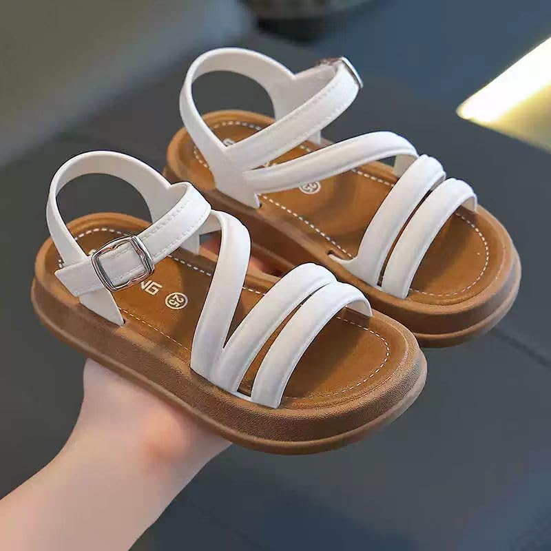 Open toe sandals for juniors, black PVC material, adjustable hook and loop closure, comfortable low cut for beach and party wear, spring and summer collection2