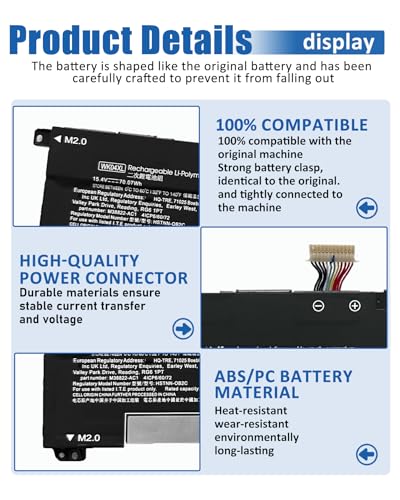 Image of 70.07Wh WK04XL M39179-005 Laptop Battery Replacement for HP Victus 16-b /16-c /16-d /16-e Series, for HP Victus 16-D0013DX /16-D0001UR /16-D1113TX /16-E0005UA /16-E0029UR - 15.4V 4-Cell