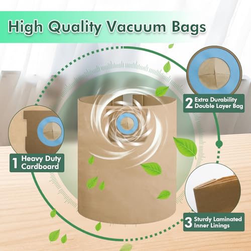 Image of DXVA19-4102 Vacuum Bags Compatible With DEWALT 12-16 Gallon Wet /Dry Vacuum, Disposable Dust Collection Filter Bag DXV12P DXV14P DXV16P DXV16PA DXV16S