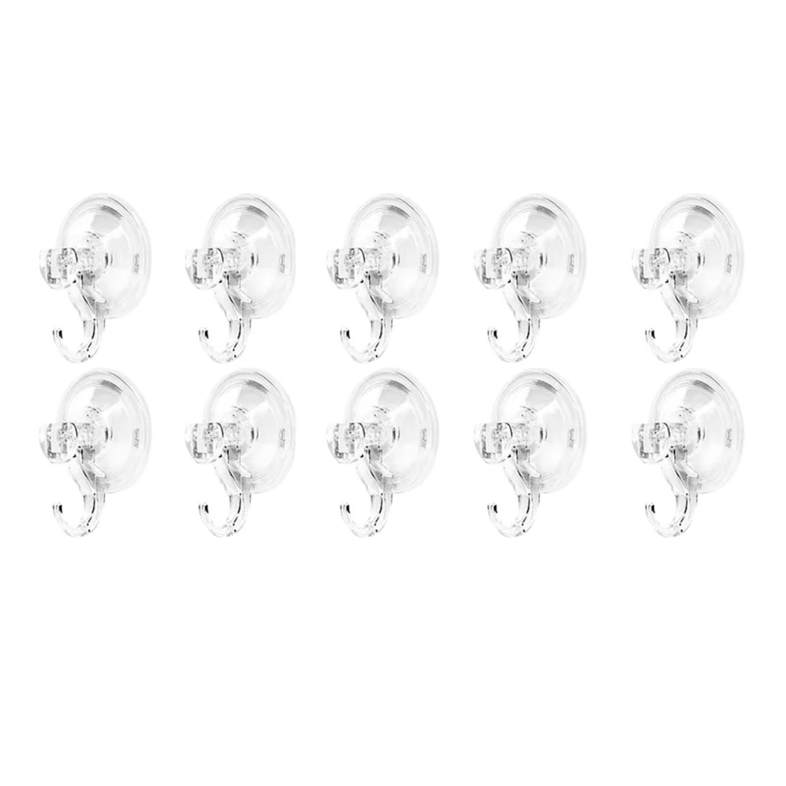 NKTFKQZJZ 10 Pack Clear Reusable Suction Cup Hooks for Glass Kitchen Bathroom Towels