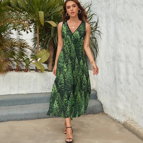 Robe d'été sans manches à imprimé géométrique et col en V - 5