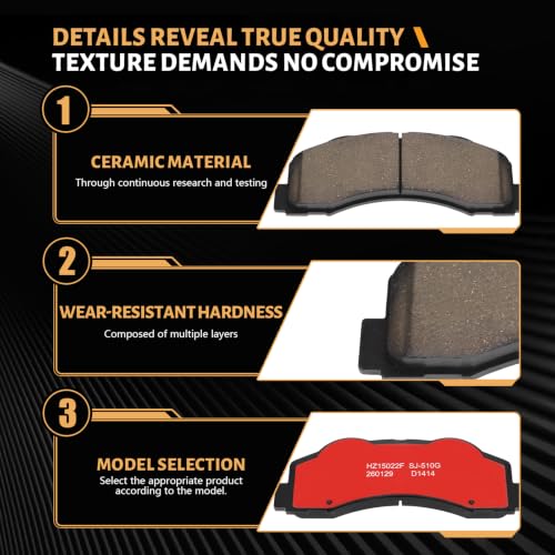 Image of D1414 Front Ceramic Brake Pads Kit Fit For Ford Expedition 2010-2021, For Ford F-150 2010-2020, For Lincoln Navigator 2011-2021
