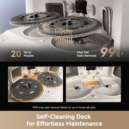 Image of DREAME L40s Ultra Robot Vacuum and Mop, 19,000Pa Suction, Auto-Empty, Mop Self-Cleaning, 100% Detangling DuoBrush, Extending Mops and Side Brush, 1.57in Obstacle Clearing, App & Voice Control (White)