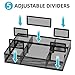 Marbrasse 2 Pack Desk Drawer Organizer, Mesh Drawer Organizer Tray with 8 Adjustable Compartments, Desk Organizers and Accessories, 5 Dividers Drawer for Office Supplies, Makeup & Vanity (Black)