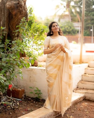 Image of C J Enterprise Women's Banarasi Saree Pure Kanjivaram Style Silk Saree With Blouse Piece for Wedding (Shiv-1)