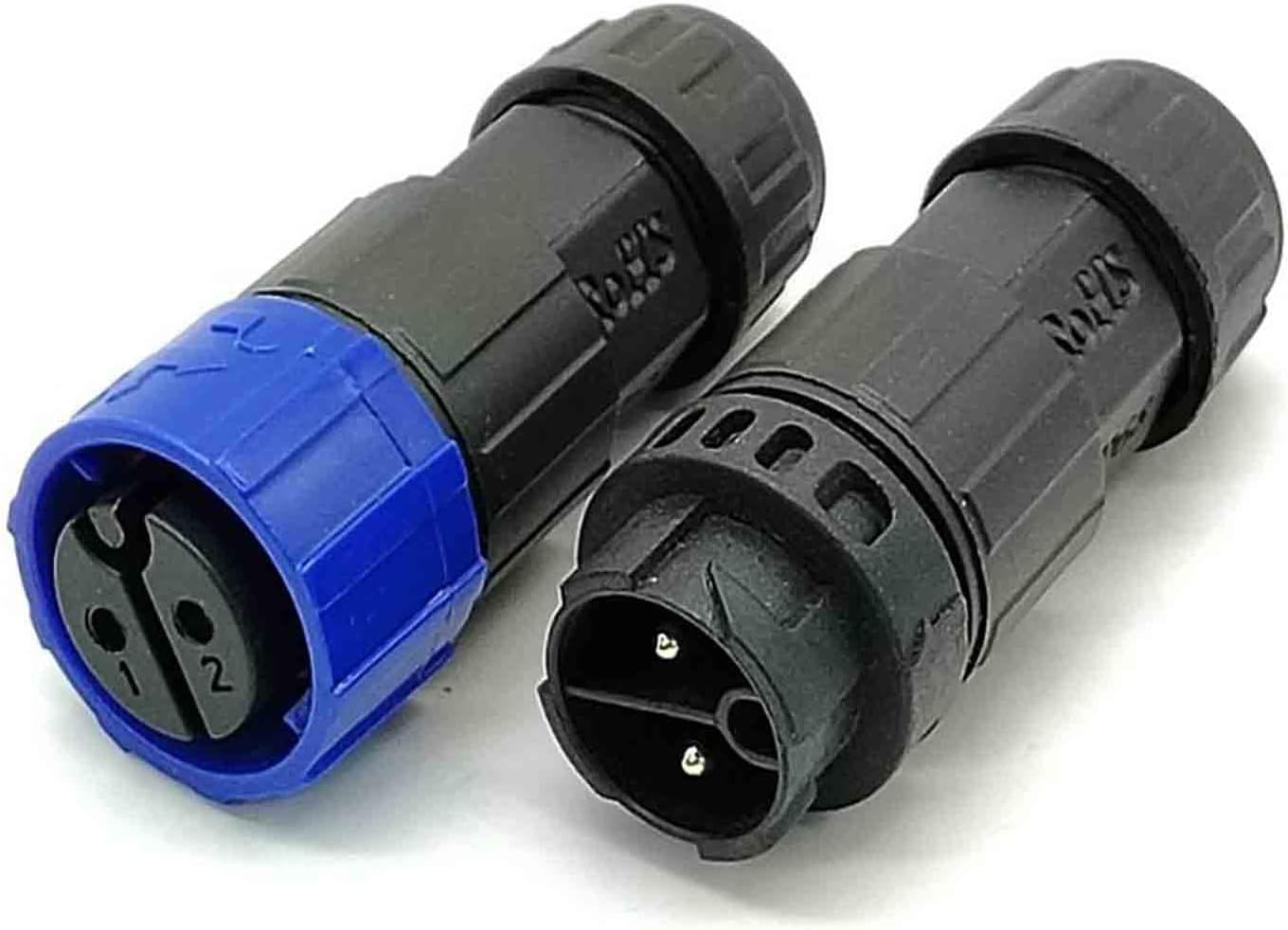 M19 Bayonet Waterproof Connector Male and Female Plug 2 Pin Screw Type for Cable